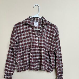 Plaid Button-Up Shirt